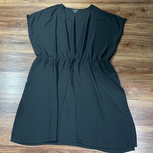 J Jill Wearever Collection Sheer Swimsuit Cover Up Black Sleeveless Womens XL